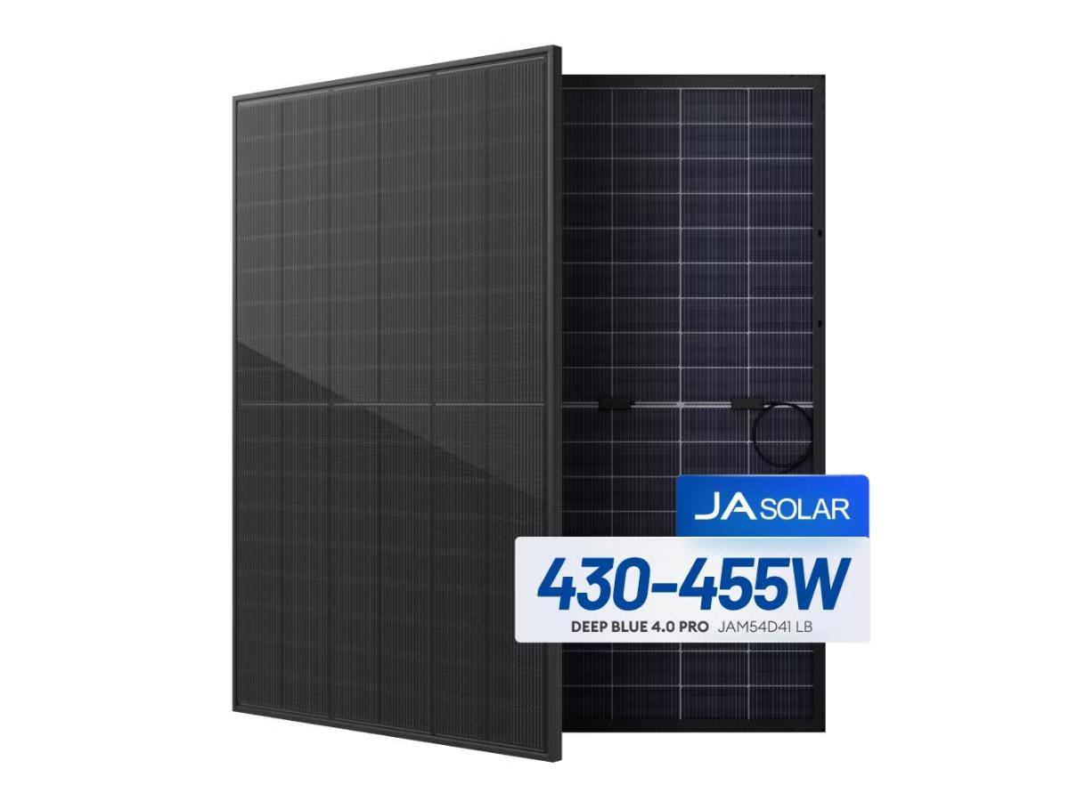 JA Solar JAM54D41-445/LB 445W N-Type Bifacial Double Glass Panel All Black